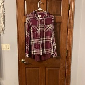 Maroon button down flannel